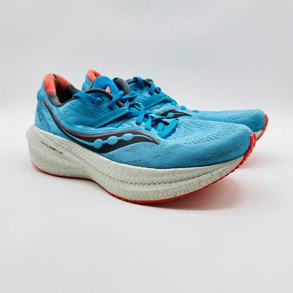 Saucony Triumph 20 Womens 9 Blue Running Shoes Sneakers Athletic Gym Trainers - Picture 2 of 9